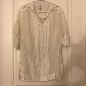 White light weight button up
